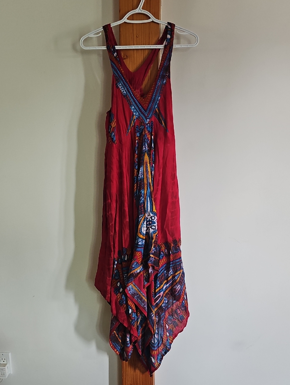 V-Neck Bohemian Handkerchief Hem Dress - Picture 2 of 9